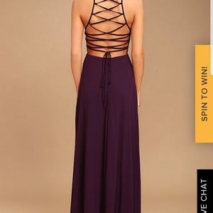 Strappy Maxi Purple Bridesmaid Dress